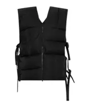 Kenzo Zip-Up Tie Detailed Vest One size Black