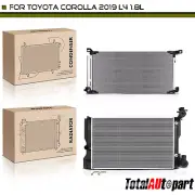 New 2x Aluminum Radiator & AC Condenser Cooling Kit for Toyota Corolla 2019 1.8L (for: Toyota)