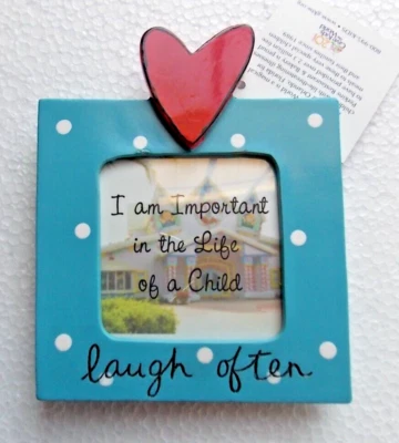 Set of 2 Sandra Magsamen Dept 56 Photo Frames 2" x2" Laugh often & Princess