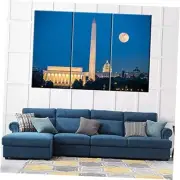 3 Piece Canvas Wall Art -Lincoln Memorial, 40‘’ x 20‘’ x 3 panels Artwork-21