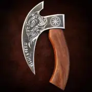 Viking Pizza Axe with Sheath Viking Multipurpose Butcher Axe Viking Pizza Cutter