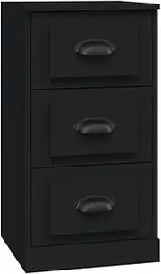 3 Drawer Chest, Dresser for Bedroom, Dresser Organizer, Tall Dresser Chest of Drawer, Mid Century Modern Sideboard for Home Office, Living Room, Bedroom, Black 36x35.5x67.5 cm