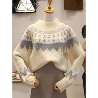 在飛比找ETMall東森購物網優惠-Mtime韓國半高領針織衫套頭毛衣