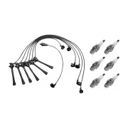 6 x NGK Spark Plugs + Bosch Leads Kit for Toyota Landcruiser FZJ105 FZJ78 FZJ79