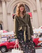 [Belle & Bloom] Fast Car Cropped Trench - Military
