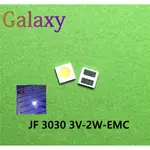 100 件/批 JUFEI 3030 3V 2W EMC 2 芯片電視背光 LED SMD 冷白 LCD 背光,用於電視