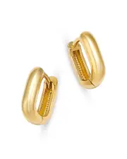 Zoe Chicco 14K Yellow Gold Simple Gold Polished Oval Huggie Hoop Earrings