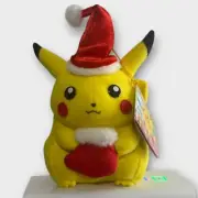 Rare 1999 Banpresto Japanese Pokemon Musical Christmas Pikachu Plush & TAG VTG