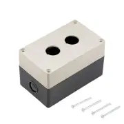 Push Button Switch Control Station Box 22mm 2 Button Light Grey and White