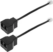 Veemoon 2Pcs Telephone Splitter with Detachable PC Adapter Core Phone Cable Converter for Simultaneous Connection of Multiple Devices Reliable Signal Transmission