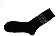 [pants & sox] Premium Men's Cotton Crew Business Socks - Comfortable and Durable Black(White Stripe)