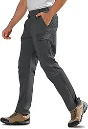 [MOURCE] Men's Lightweight Hiking Pants Quick Dry - Water Resistant Outdoor Cargo Pants for Men 7 Pockets