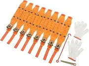 Tihebeyan Snow Chain, 8 Pcs Snow Chains Yellow Anti Slip Emergency Traction Tire Safety for 155mm 266mm Tires Car SUV MPV