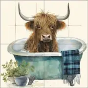 Steer Tile Backsplash Lazar Studio Animal Art Ceramic Mural OB-LAZ03-155