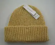 Topshop Womens Beige Knit Construction Scandi Beanie Rolled Brim $22 NWT OS