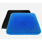 Blue Seat + Cover Flex Pain Relief Support Cushion Double Layer Gel Honeycomb