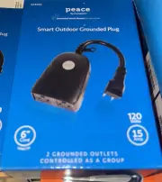 PEACE OUTdoor WiFi Outlet Smart Plug In Outdoor with 2 Outlets Weather Resistan