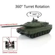 Henglong 1/16 Green 7.0 Leopard2A6 RTR RC Tank 3889 Steel Gearbox Barrel Recoil