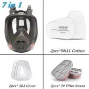 Three-Port Multi-Purpose 6800 Gas Mask Industrial Spraying Replaceable Filter Or