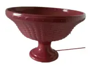 Longaberger Woven Reflections Pottery Compote Bowl Serving Dish Paprika NEW