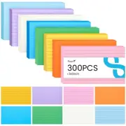 300 Count Colored Index Cards, 3x5 Inches Ruled Lined Flashcards Heavy Note C...