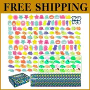 Pack of 160 Glow in the Dark Mochi Squishy Toys - Perfect Party Favors for Kids