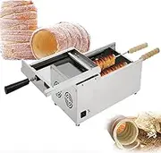 Commercial Chimney Cake Oven, 1500W Electric Chimney Bread Roll Grill,Chimney Cake Making Machine Oven Machine, Ice Cream Cone Grill Maker,Waffle Cone Baker,Hungarian Chimney Cake, with 2 Roller