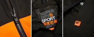 美國百分百【全新真品】Superdry 極度乾燥 風衣 連帽 外套 防風 網眼 運動 夾克 黑色/橘色 S號 H720