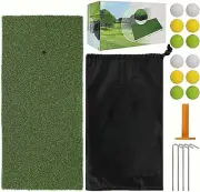 Golf Mat Indoor/Outdoor Training Includes Ground Nails Tee Holder Golf Balls Bag