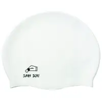 在飛比找Yahoo奇摩購物中心優惠-聖手牌 泳帽 防滑透氣白色矽膠泳帽