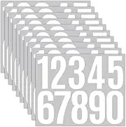 3" White Numbers Stickers 10 Sheets Vinyl Mailbox Number Stickers Waterproof Self-Adhesive Digital Decals for Signs,Door,Cars,Water Bottles