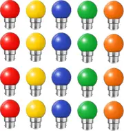 Set Of 20 Color Led Bulbs B22 Bayonet Bulbs 2w Red, Yellow, Orange