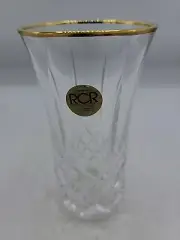 RCR Italian Crystal Vase Beautiful gold trim no chips 5.5" tall flower vase