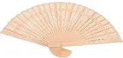 ULDIGI Traditional Chinese Hand Fan Vintage Style Retro Folding Fan Wooden Decorative Hand Fan Small Folding Hand Fan for Women Wedding Adornment