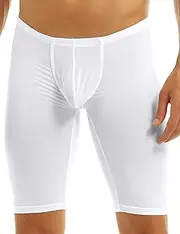 [WinChang] Men's Compression Running Shorts Sports Cool Dry Tights Pants Leggings Active Baselayer Pants, White, Medium