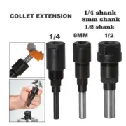 1/4" 8mm 1/2" Shank Bits Router Collet Extension Engraving Machine Extension Rod