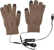 [Xinhuju] Winter USB Heated Gloves - Electric Knitted Thermal Gloves, 3-levl Temperature Control | USB Plug-In Warm Gloves for Typing, Windproof Winter Gloves for Women, Cold Weather Hand Warmer Gloves