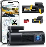 GKU Dash Cam Front and Rear, 4K 60fps/4K 30fps+2.5K Dashcam, STARVIS Black