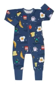 NEW BONDS UNISEX Baby navy Breakfast Club zippy Wondersuit - size newborn / 0000