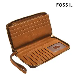 【FOSSIL 官方旗艦館】Liza 真皮拉鍊式長夾-復古撞色 SL10043194