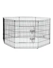 [4 Paws] 8 Panel Puppy Playpen Cage 30' in Black