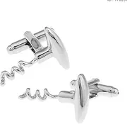 [Williamcr] Corkscrew Wine Bottle Opener Cufflinks for Wine Lovers, Stylish Accessory for Formal Events and Gatherings, Medium, Brass, no gemstone