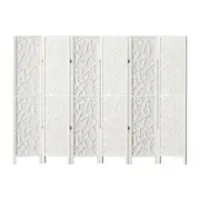 Artiss Clover Room Divider Screen Privacy Wood Dividers Stand 6 Panel White fabr