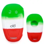 Italy Flag Design Silicone Key Fob Case For Alfa Romeo Giulia Stelvio Smart Key (for: Alfa Romeo)