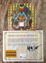RARE RYAN LEONE ZANE KESEY GEOFF DEROSE SNAKE ORDINANCE BLOTTER ART COA 7/100