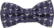 [KAWAMOUSE] Adjustable Pre-tied bow tie for Men (Martini Cocktail Glass On Pattern) Elegant Cute Bowties for Dogs Cats Pets, Pattern as Shown