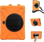 Acphtab Case for Samsung Galaxy Tab Active Pro 10.1 2019, Heavy Duty Protection Holder Case with 360ｰ Rotating Stand,Adjustable Hand Strap and Shoulder Strap for SM-T540/T545/T547 (Orange)