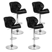 Artiss 4x Bar Stools Gas Lift Padded Leather Black