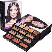 SHANY 4-Layer Contour and Highlight Makeup Kit - Set of Concealer/Colour Corrector, Foundation, Contour/Highlight, and Blush Palettes