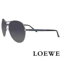 在飛比找momo購物網優惠-【LOEWE 羅威】精緻皮革鏡腳設計款太陽眼鏡(深藍/黑 S